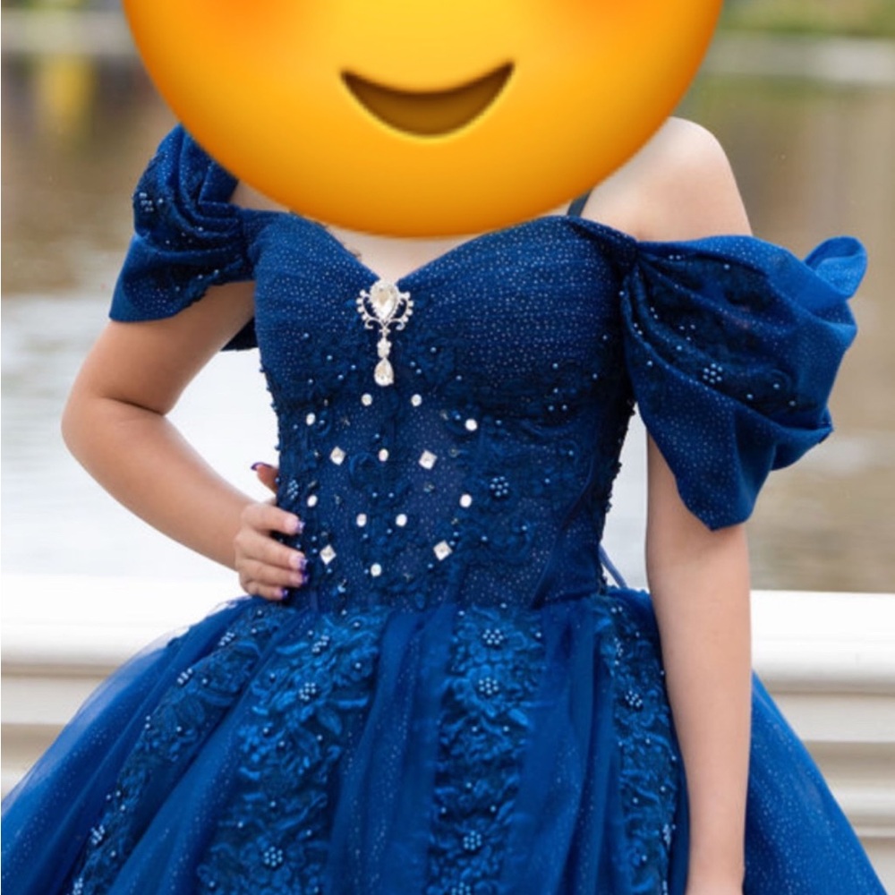 Elegant Blue Off-Shoulder Gown